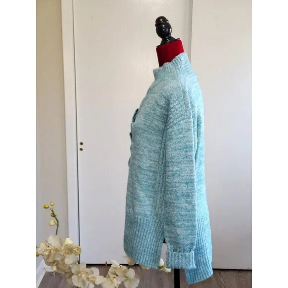 NWT Women's Simply Vera Vera Wang Oversized Asymmetrical Cable Sweater Sz S 1283 - Picture 4 of 9